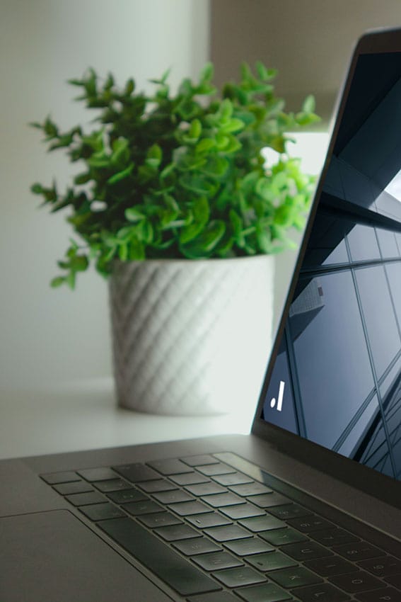 A Laptop with Aria Logo